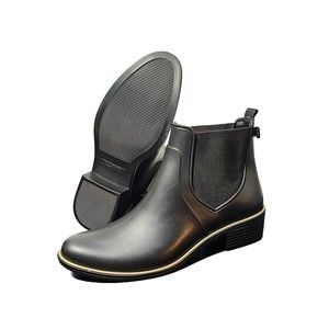 New Kate Spade New YORK Leather Women's Sedgewick Black Rain Boots Size 11